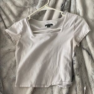 White Sqaure neck crop top